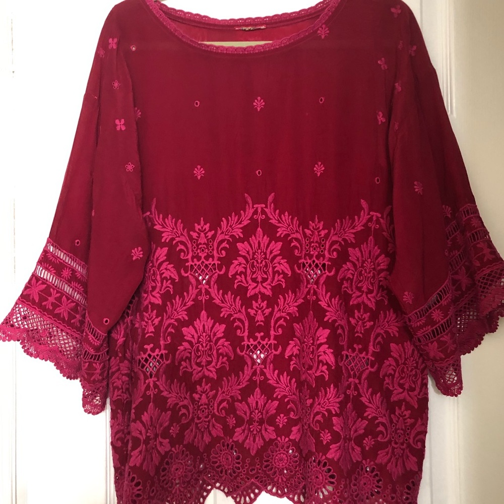 Jason Wu Blouse Lace/Embroidered Detail Size M